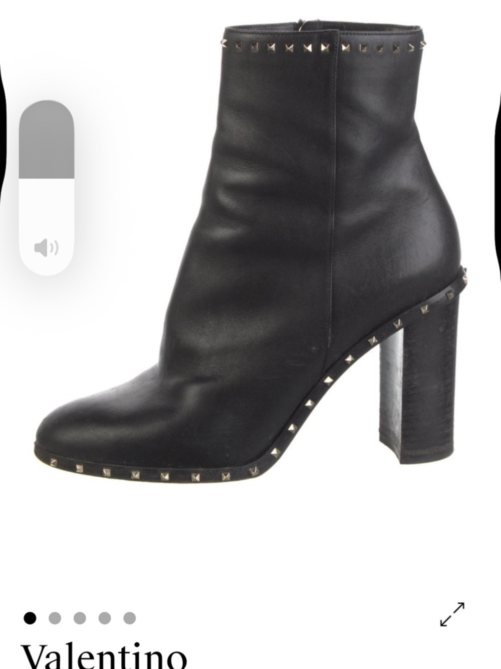 Valentino Black Leather Studded Ankle Boots